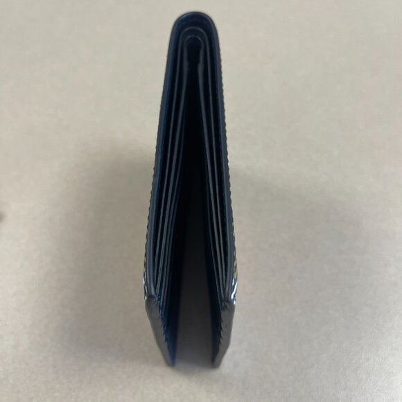 Salvatore Ferragamo Motif-Printed Bi-Fold Leather Wallet - Navy/Multi - NWOT - Picture 8 of 9